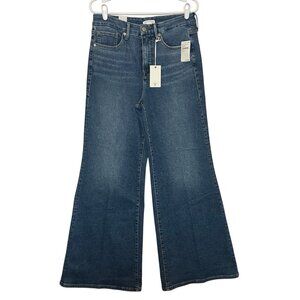 GOOD AMERICAN Palazzo Jeans 12/31 Denim Blue Súper Flattering Stretch High Rise
